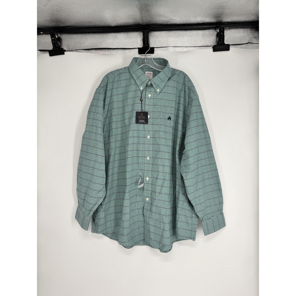 Brooks Brothers Original Polo Shirt 2XL Gingham Check Button Down Long Sleeve